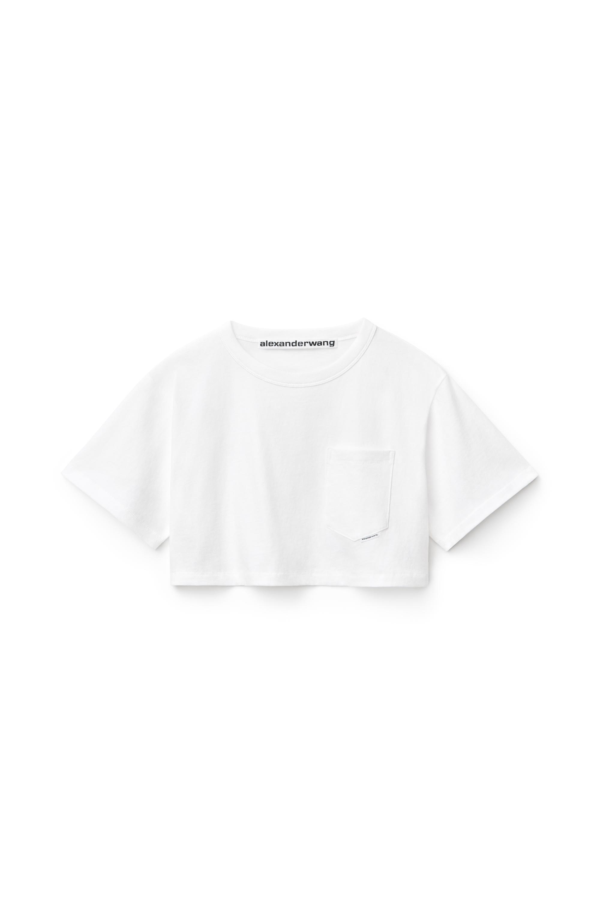 Cropped Tee In High Twist Jersey  Product Image