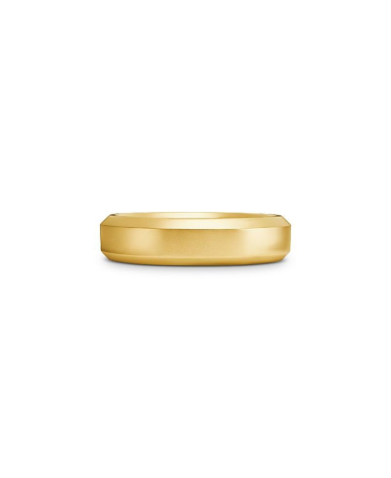 Mens Beveled Band Ring in 18K Yellow Gold Product Image