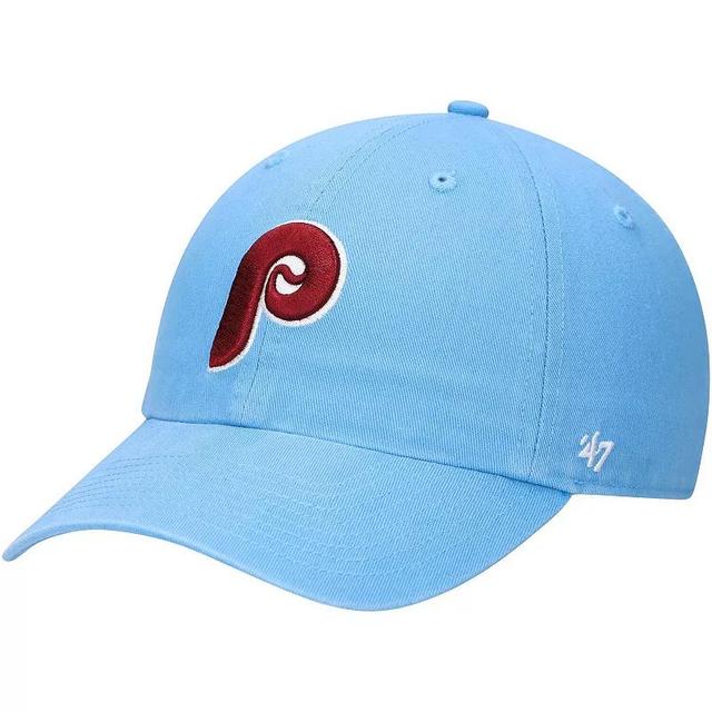 Mens 47 Blue Philadelphia Phillies Logo Cooperstown Collection Clean Up Adjustable Hat Product Image