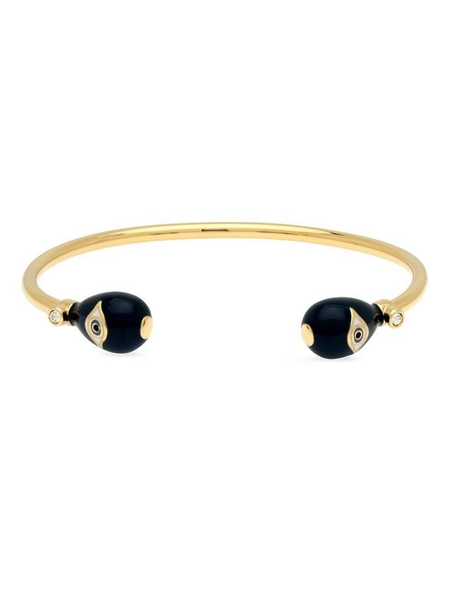 Womens Evil Eye Enamel Torque Bracelet Product Image