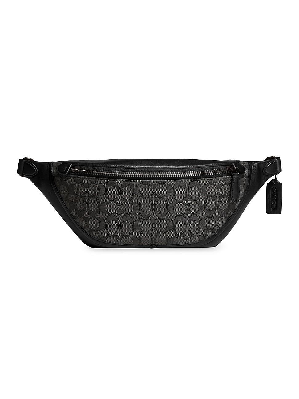 Mens Jacquard Logo Leather-Trimmed Belt Bag Product Image