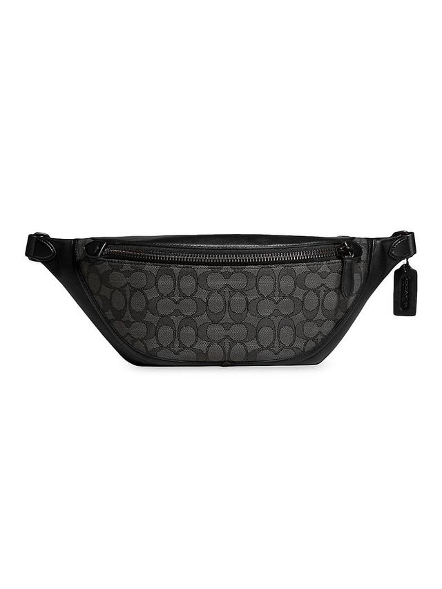 Mens Jacquard Logo Leather-Trimmed Belt Bag Product Image