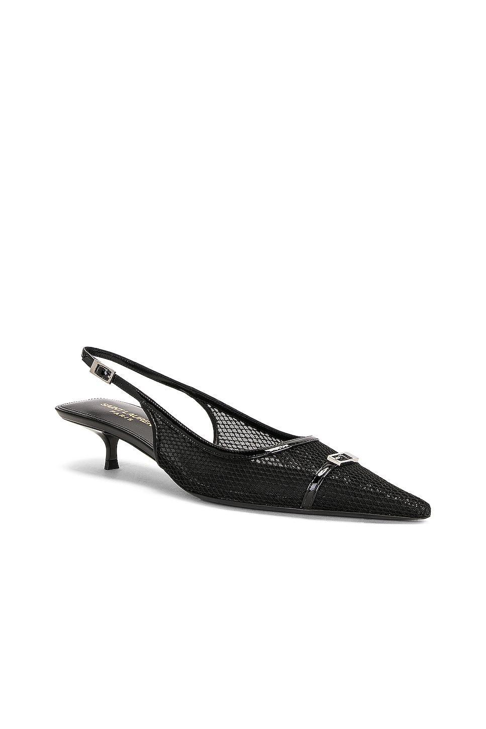 Saint Laurent Oxalis Slingback Buckle Pump Black. (also in 36.5, 38, 38.5). Product Image