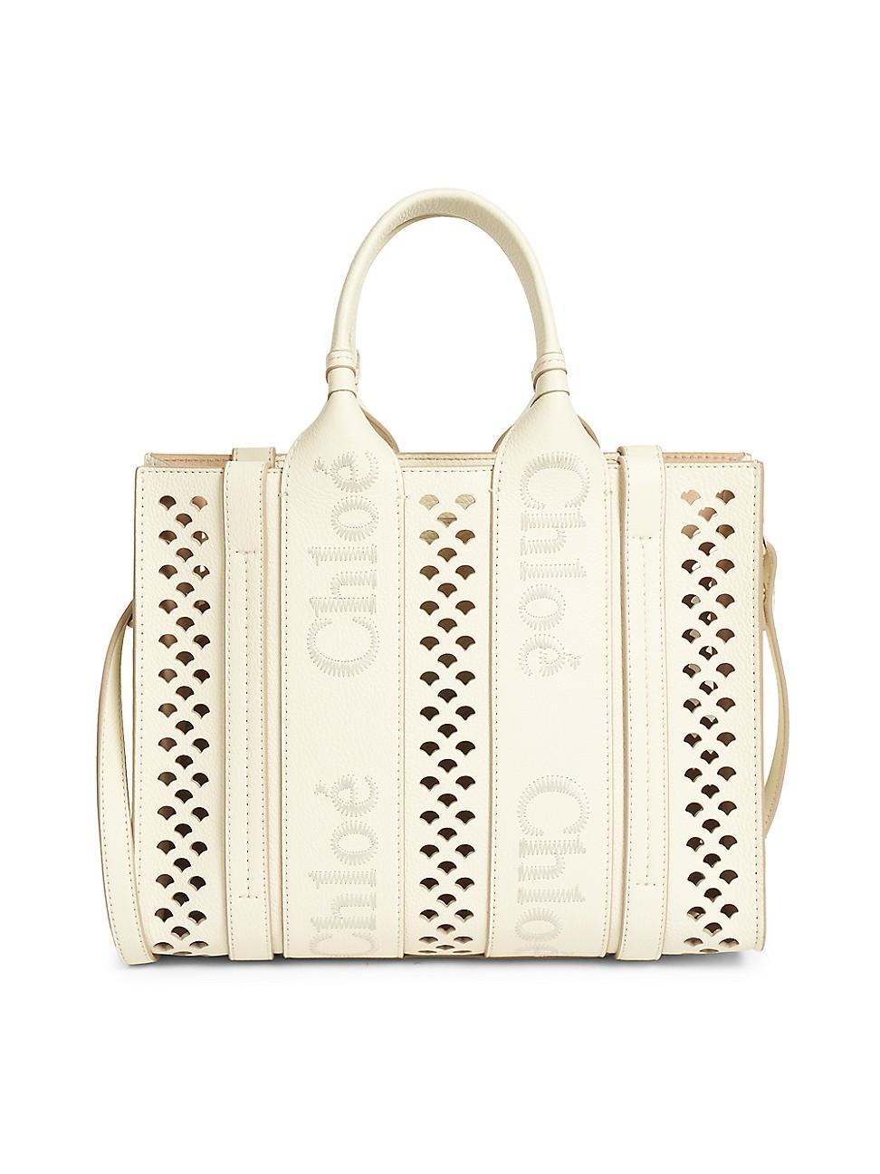 Womens Small Woody Perforated Leather Shoulder Bag Product Image