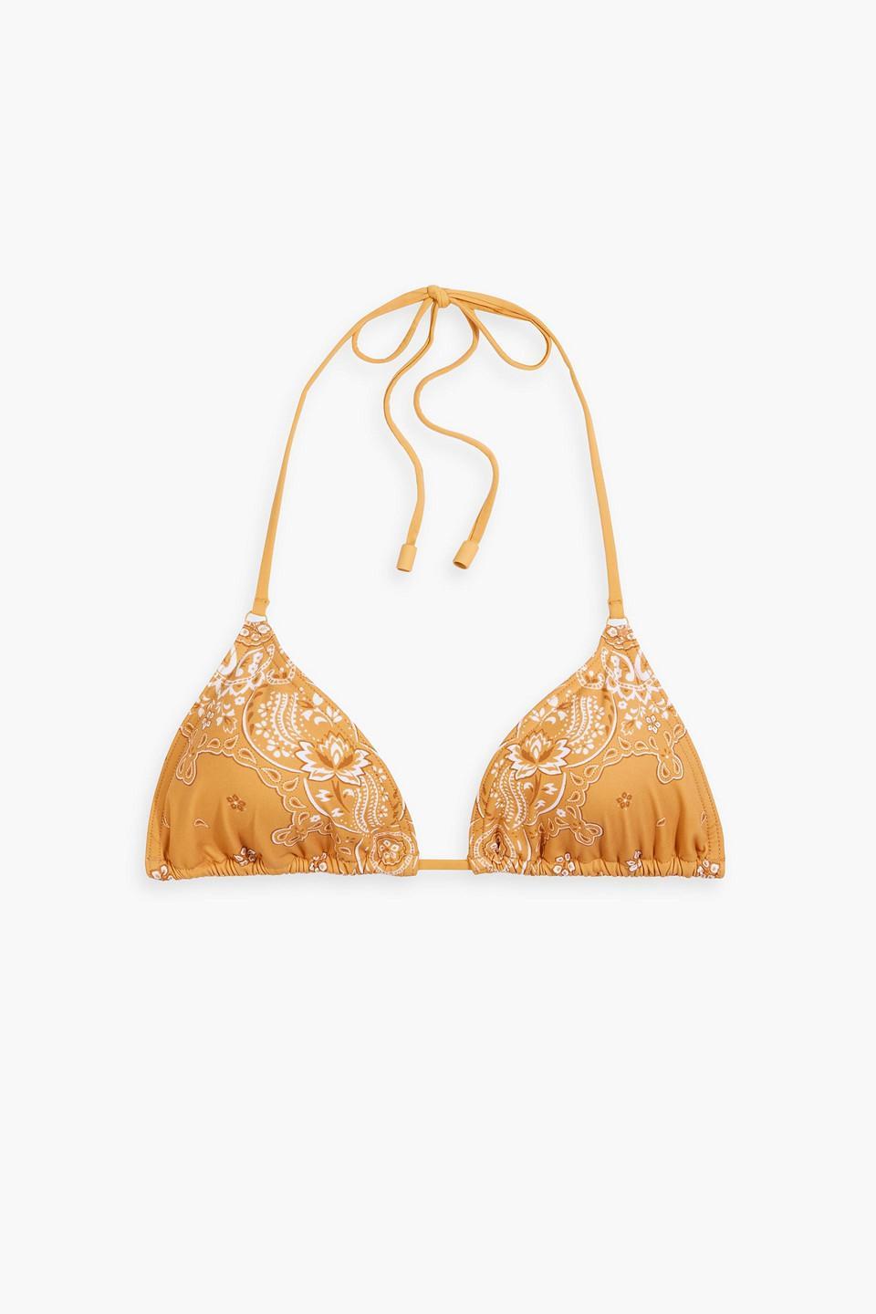 Separates Paisley-print Triangle Bikini Top In Marigold Product Image