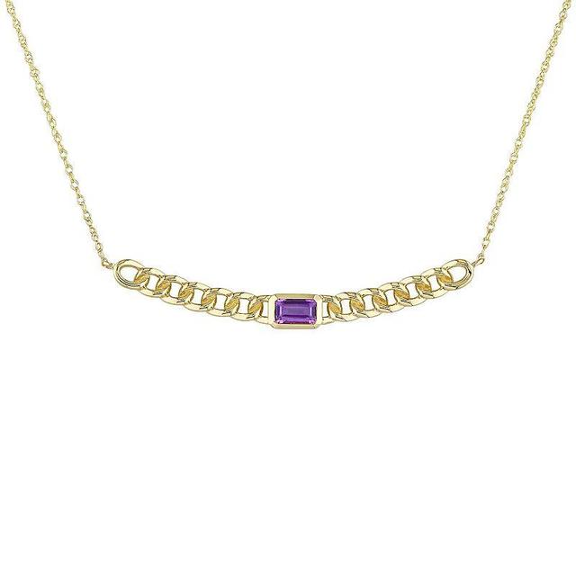 Stella Grace 10k Gold & Amethyst Link Necklace, Womens Purple Product Image