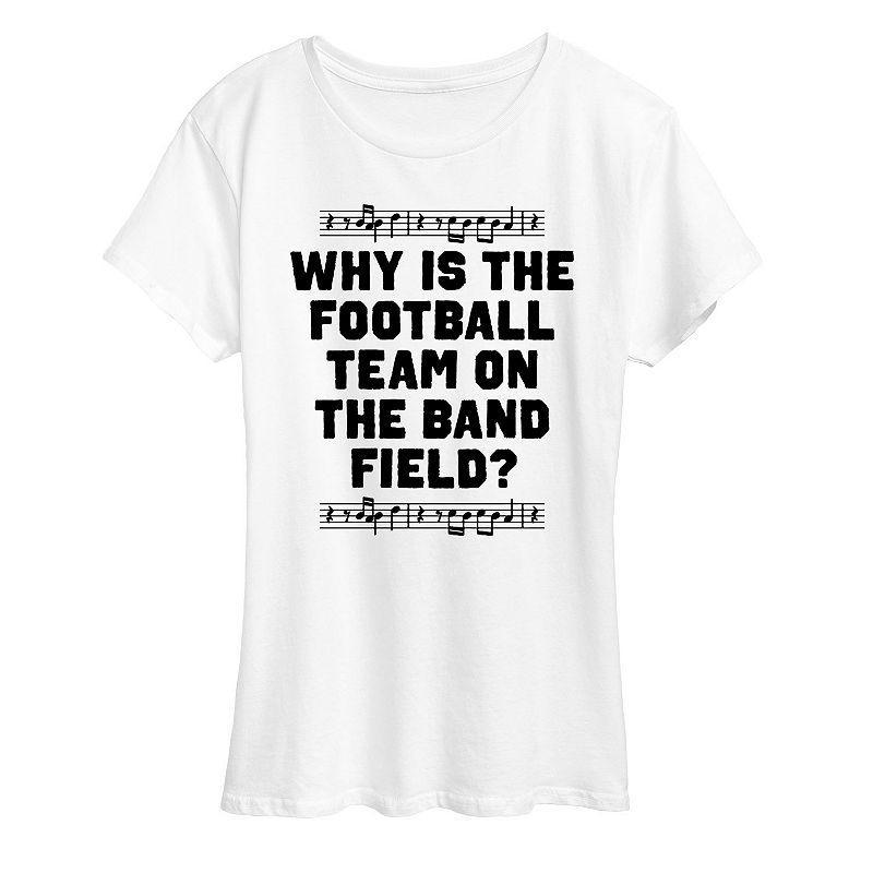 Womens Football Team On The Band Field Graphic Tee, Girls Product Image