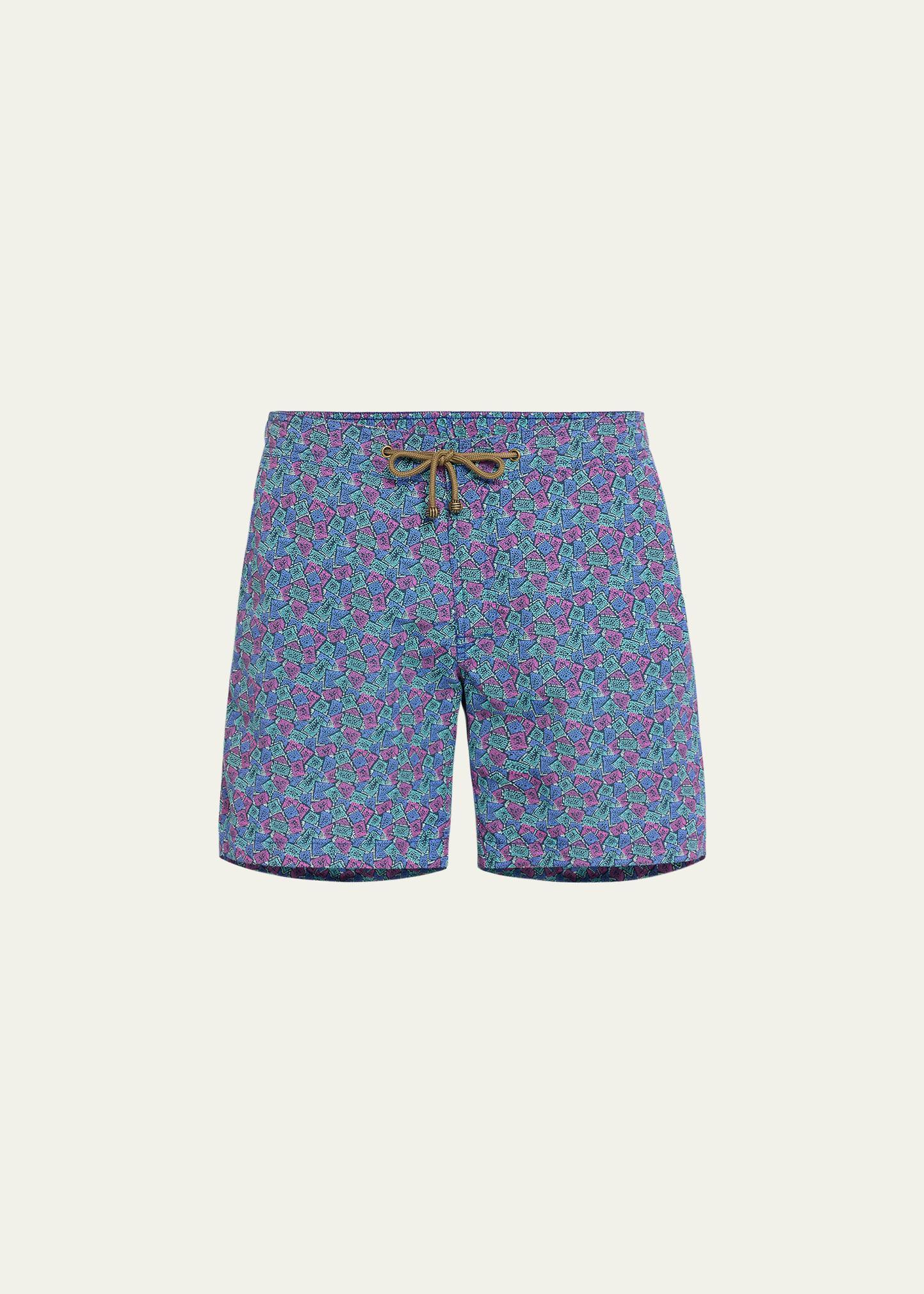 Mens Dotted Checks Swim Shorts Product Image