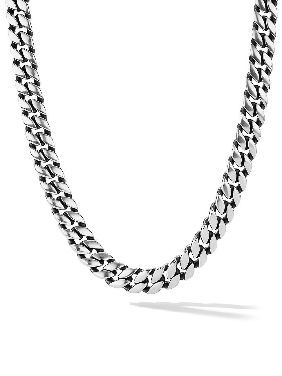 Mens Sterling Silver Curb Chain Necklace Product Image