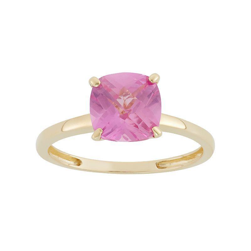 Designs by Gioelli Lab-Created Pink Sapphire 10k Gold Ring, Womens Product Image