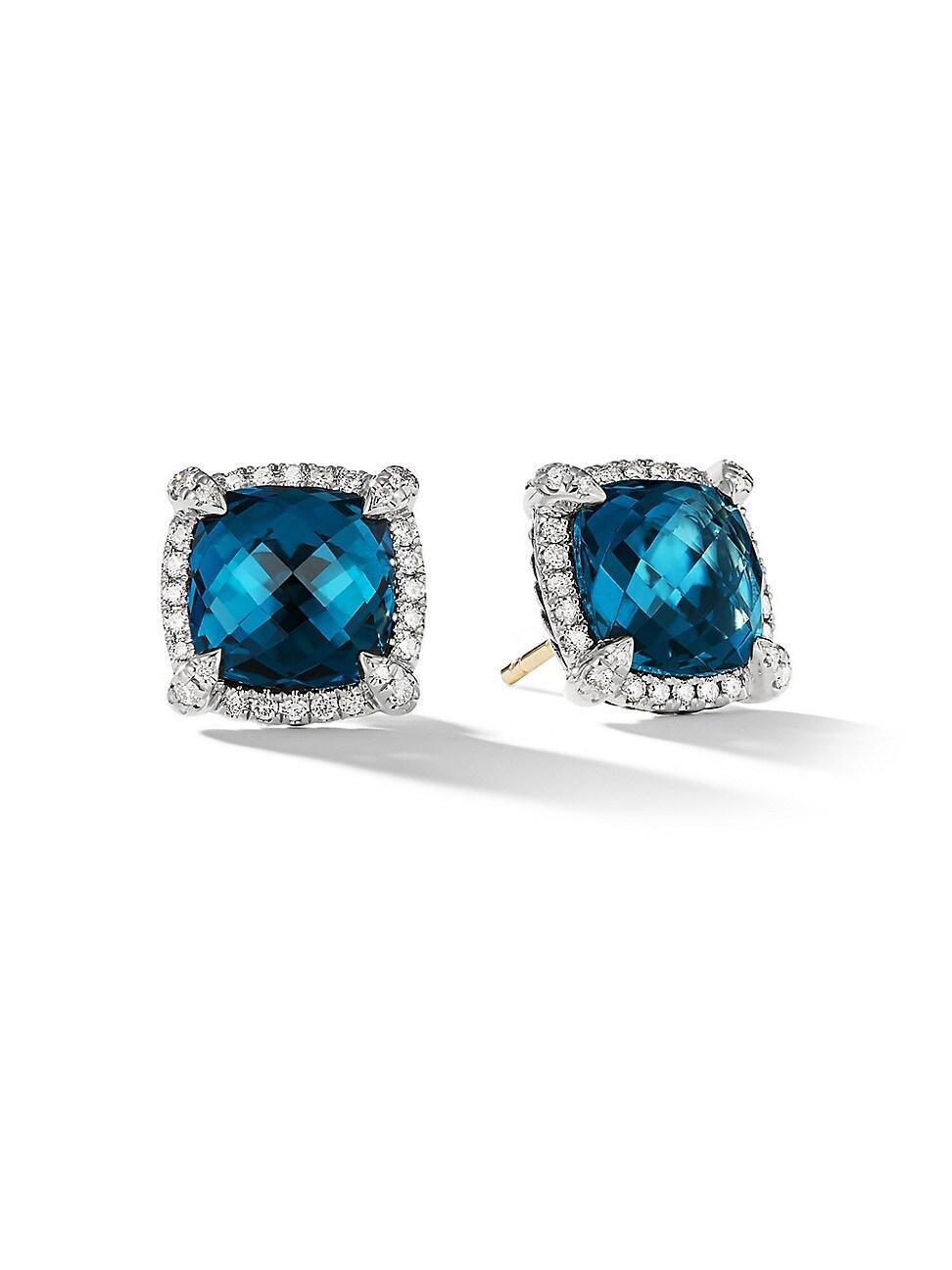 Womens Chatelaine Pav Bezel Stud Earrings with Diamonds Product Image