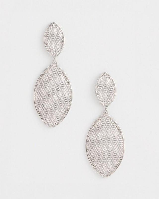 No Droop™ Pavé Navette Drop Earrings Product Image