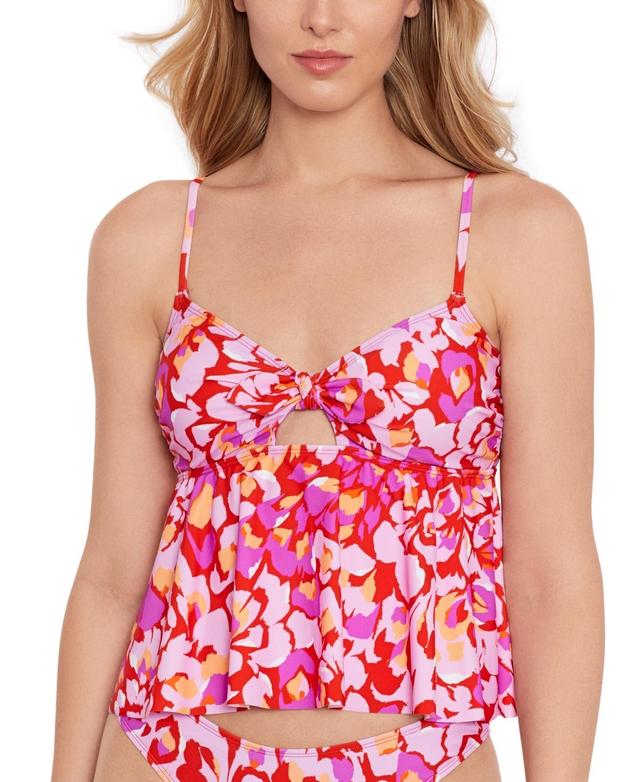 Salt + Cove Womens Bow-Front Cutout Tankini Top, Created for Macys Product Image