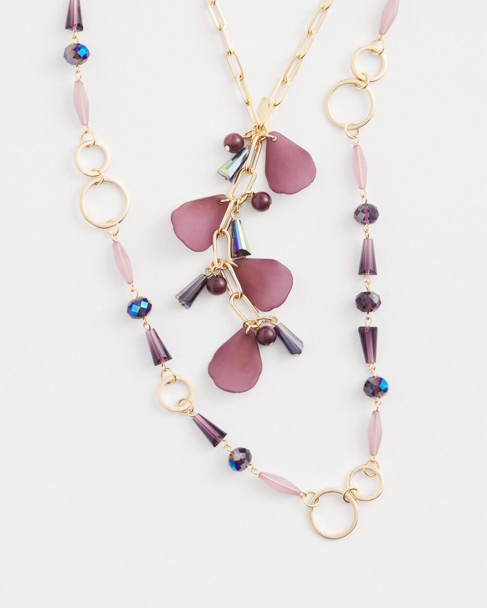 Double Strand Violet Bead Necklace Product Image