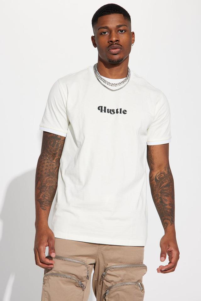 Hustle Script Block Short Sleeve Tee - Cream Product Image