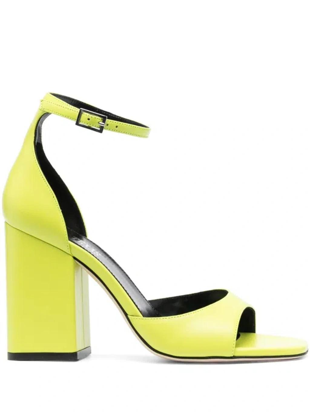 PARIS TEXAS Fiona Leather Heel Sandals In Green Product Image