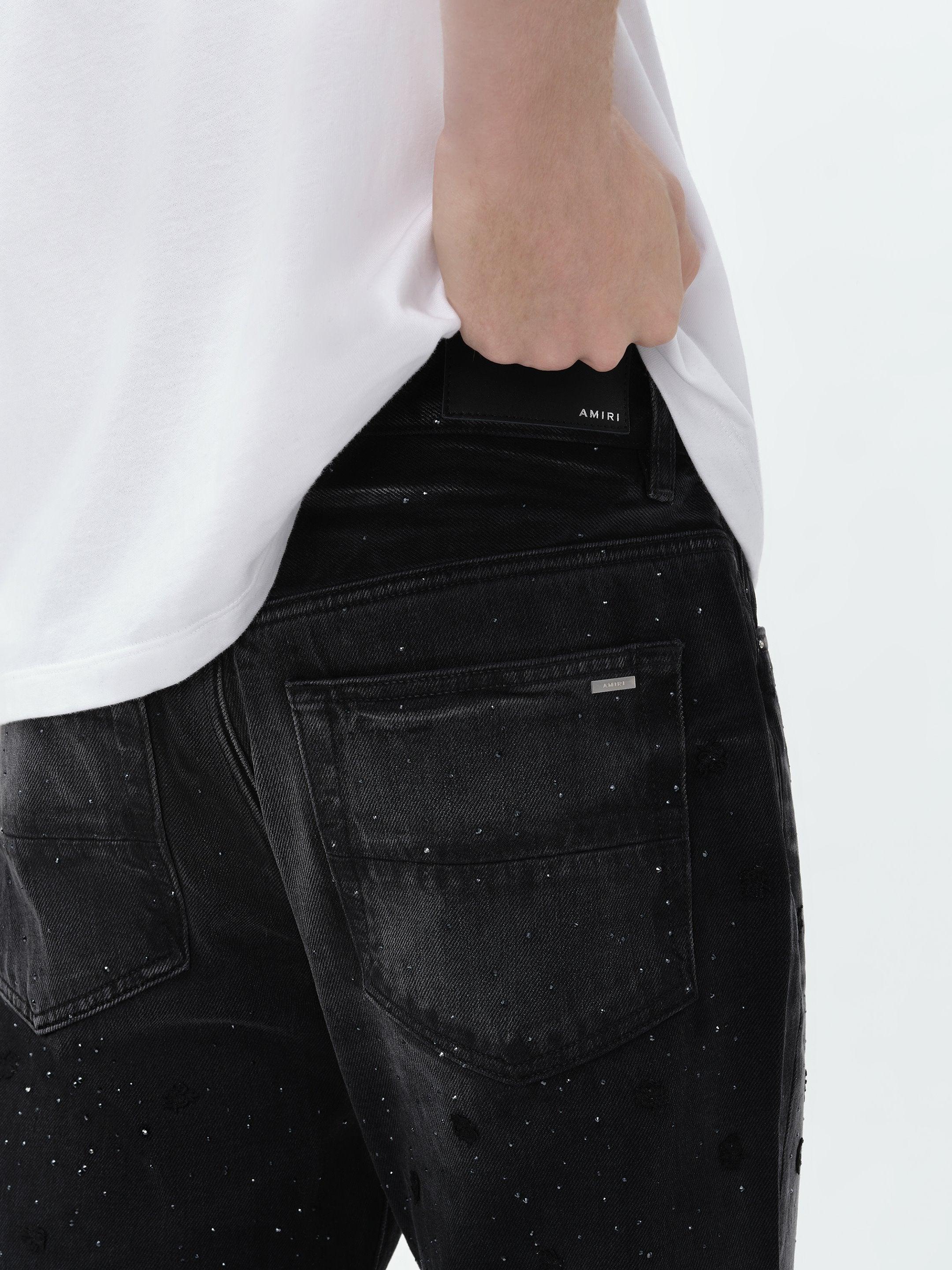 FLORAL CRYSTAL STRAIGHT JEAN - Faded Black Male Product Image