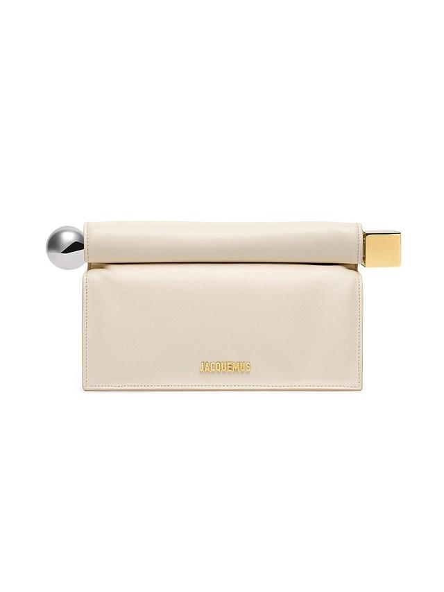 Womens La Pochette Rond Carr Leather Clutch Product Image