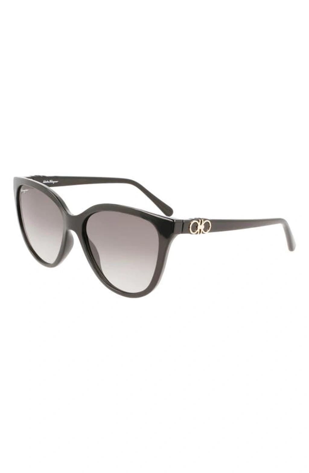 57mm Gradient Cat Eye Sunglasses In Black Product Image