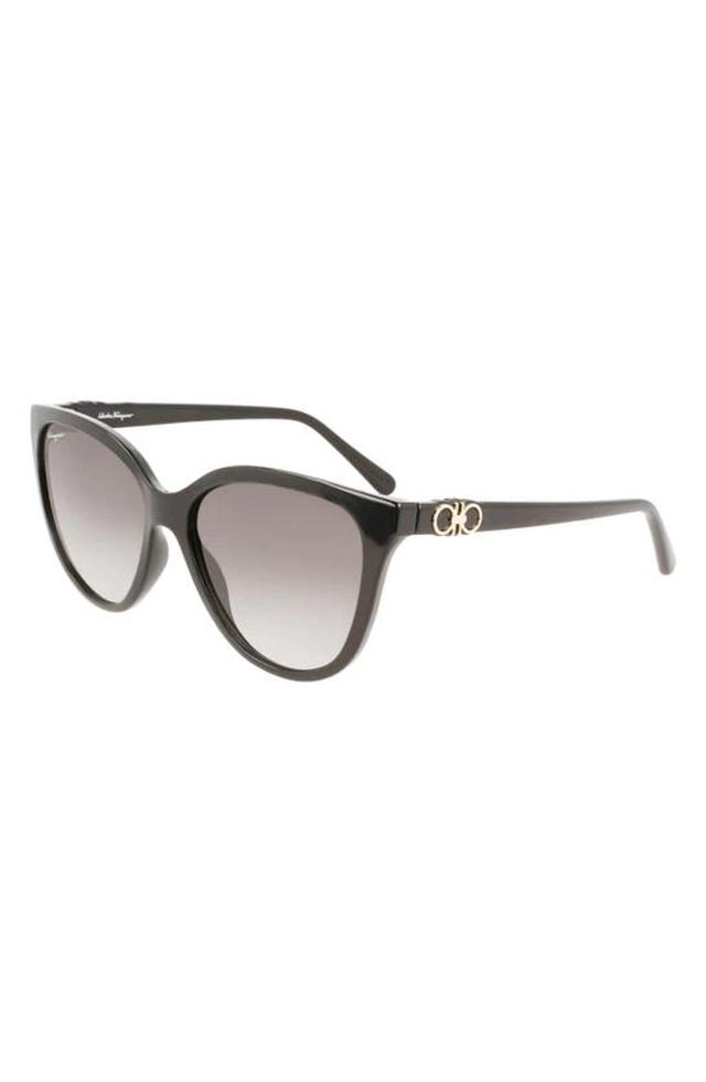 FERRAGAMO 57mm Gradient Cat Eye Sunglasses In Black Product Image