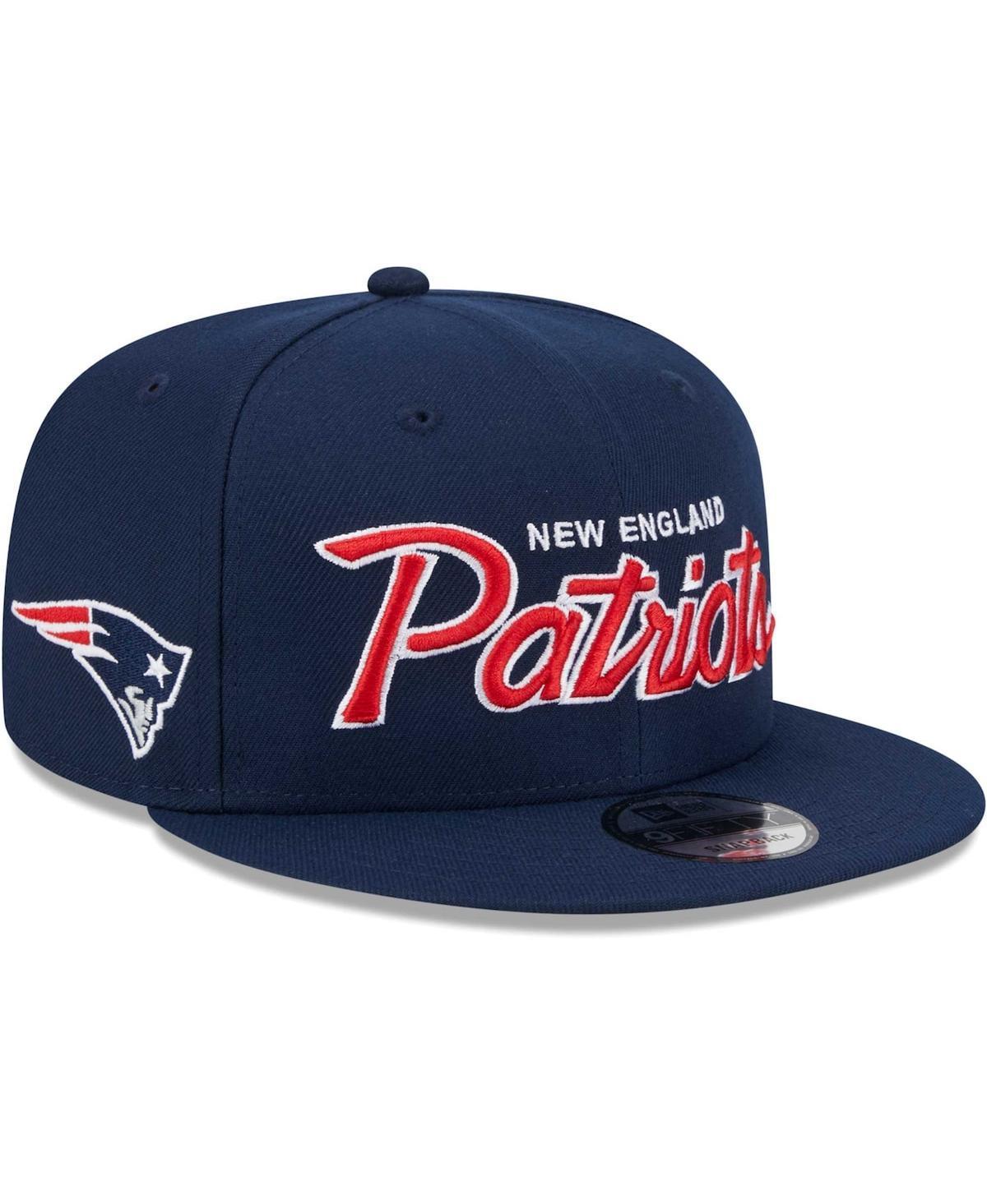 Mens New Era New England Patriots Main Script 9FIFTY Snapback Hat, Blue Product Image