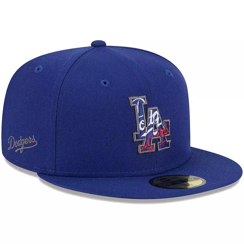 Mens New Era Royal Los Angeles Dodgers Script Fill 59FIFTY Fitted Hat Product Image