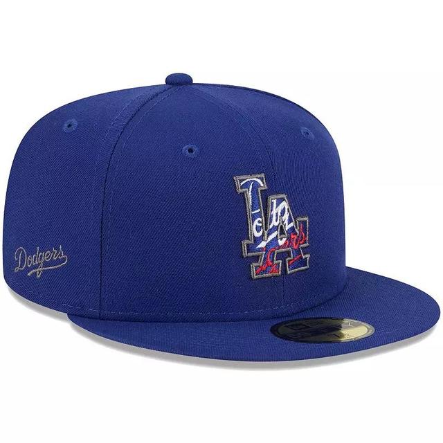 Mens New Era Royal Los Angeles Dodgers Script Fill 59FIFTY Fitted Hat Product Image