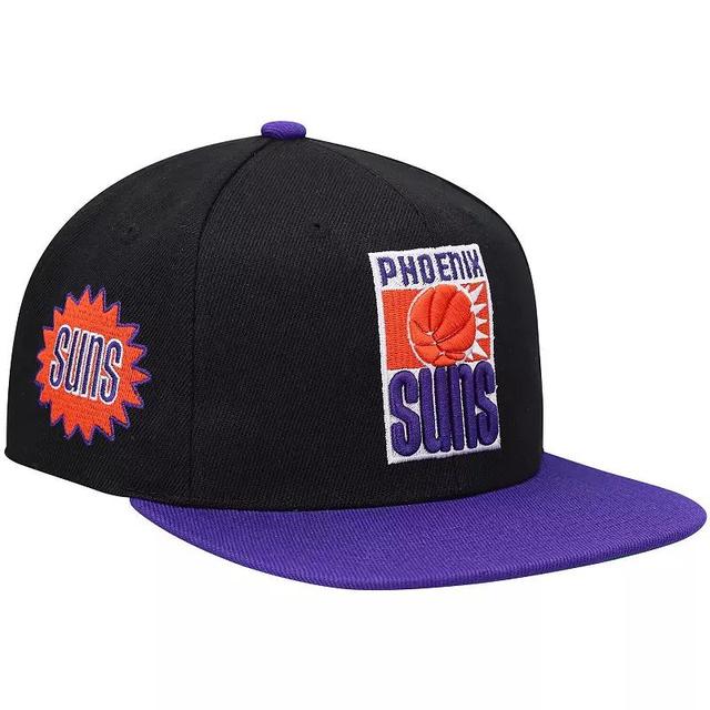 Mens Mitchell & Ness Black/Purple Phoenix Suns Hardwood Classics Snapback Hat Product Image