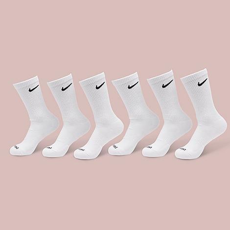 Nike Mens Nike 6 Pack Everyday Plus Cushioned Socks - Mens Black/White Product Image