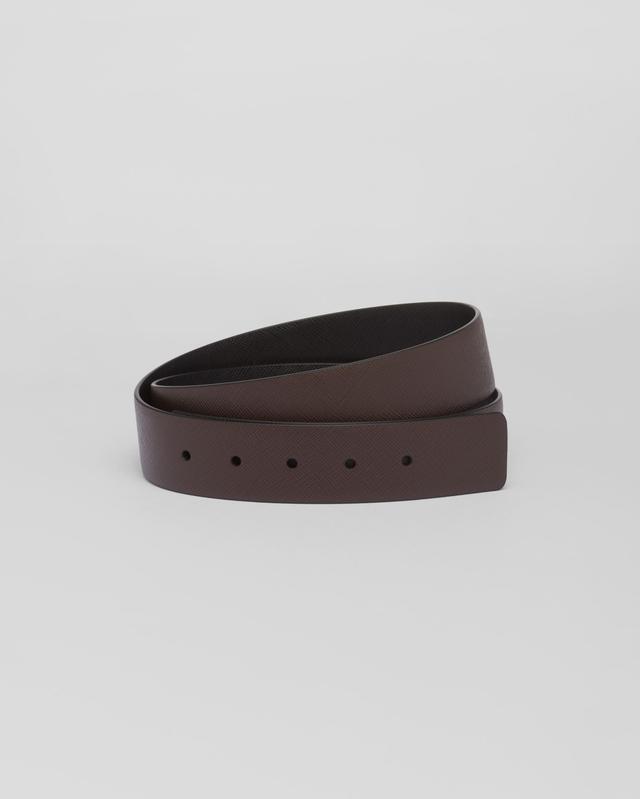 Reversible Saffiano leather belt strap Product Image