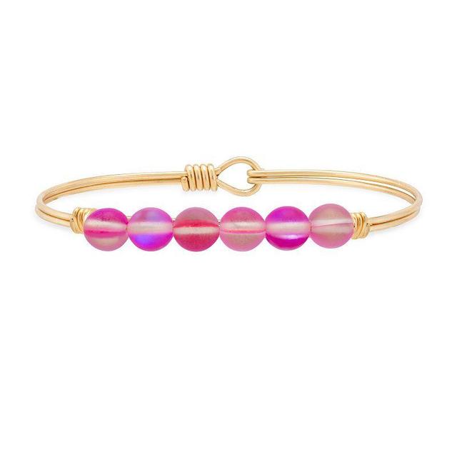 Luca + Danni Pink Quartz Energy Stone Bangle Bracelet, Womens Gold Tone Product Image