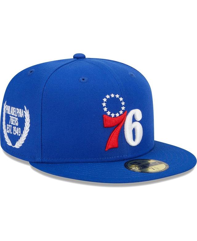 Mens New Era Royal Philadelphia 76ers Camo Undervisor Laurels 59FIFTY Fitted Hat Product Image