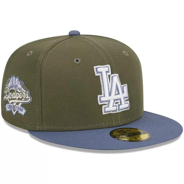 Mens New Era Olive/Blue Los Angeles Dodgers 59FIFTY Fitted Hat Product Image