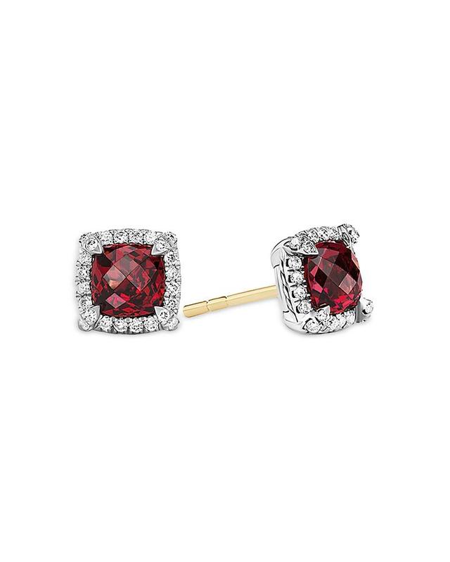 Womens Petite Chtelaine Pav Bezel Stud Earrings With Diamonds Product Image