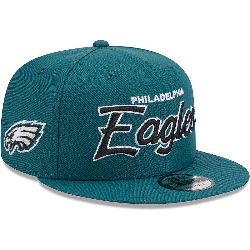 Mens New Era Midnight Green Philadelphia Eagles Main Script 9FIFTY Snapback Hat Product Image