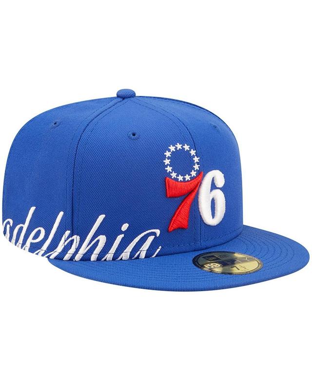 Mens New Era Royal Philadelphia 76ers Side Split 59FIFTY Fitted Hat Product Image