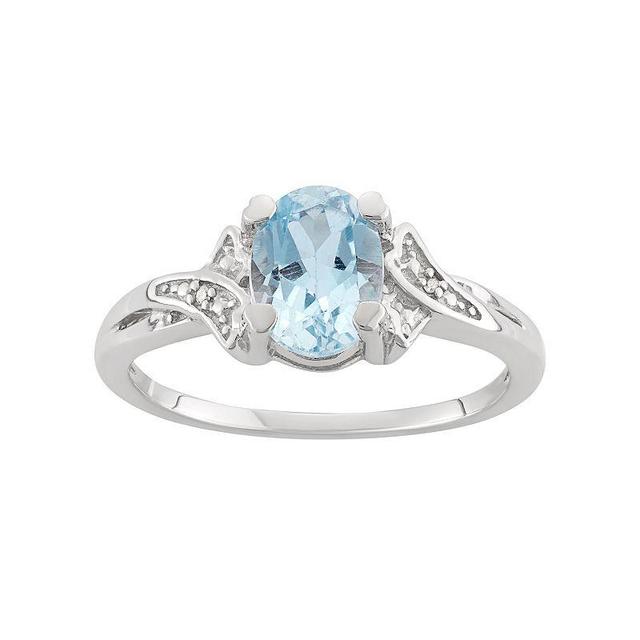 Jewelexcess Sky Blue Topaz & Diamond Accent Sterling Silver Ring, Womens Product Image