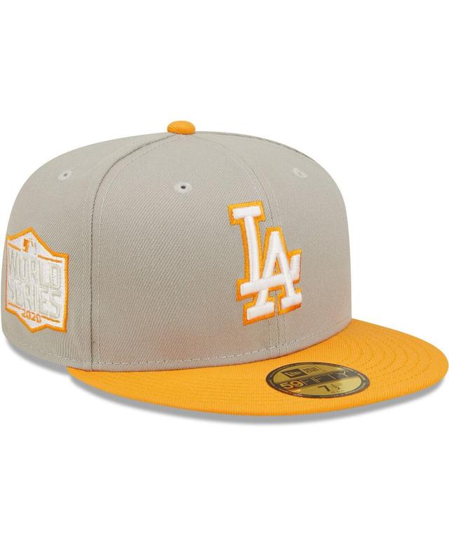 Mens New Era Gray Los Angeles Dodgers 2020 World Series Cooperstown Collection Undervisor 59FIFTY Fitted Hat - Gray Product Image