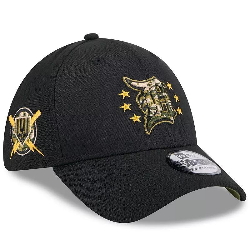 New Era Mens Black Miami Marlins 2024 Armed Forces Day 39THIRTY Flex Hat Product Image