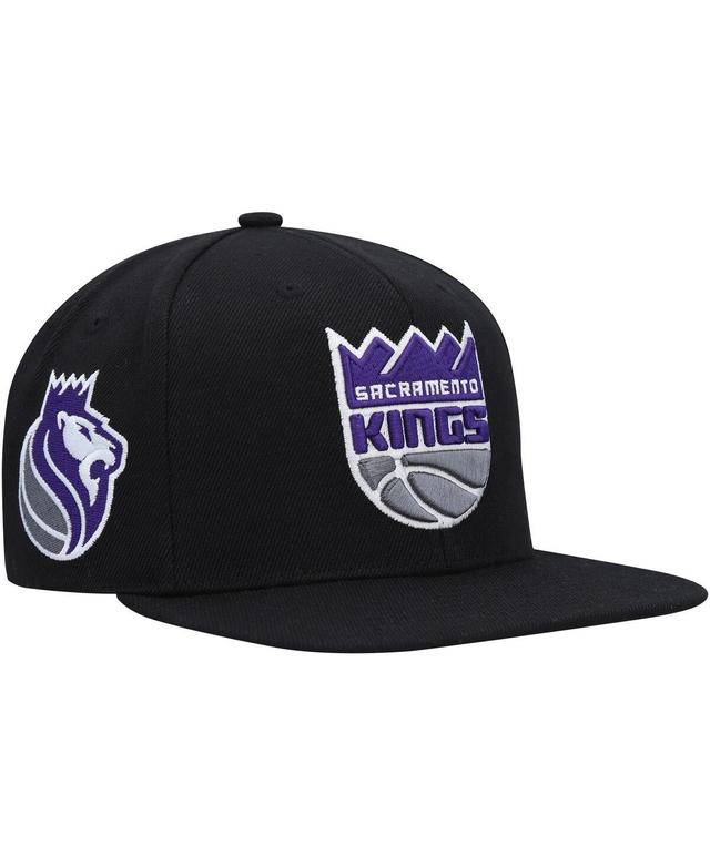 Mens Mitchell & Ness Black Sacramento Kings Side Core 2.0 Snapback Hat Product Image