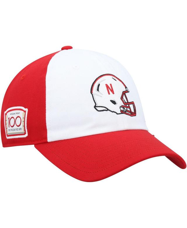 Mens adidas White Distressed Nebraska Huskers 100 Years Anniversary Adjustable Hat Product Image