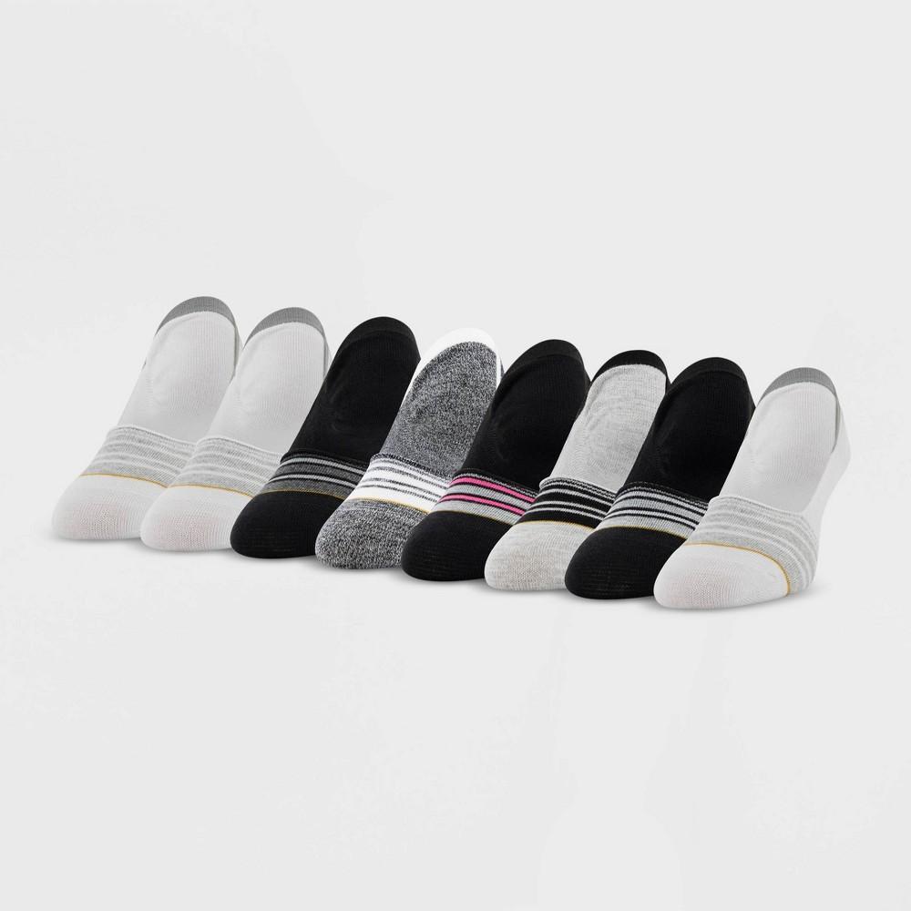 All Pro Women&#39; 6+2 Bonu Pack triped port Liner Athletic ock - White/Black/Gray 4-10 Product Image