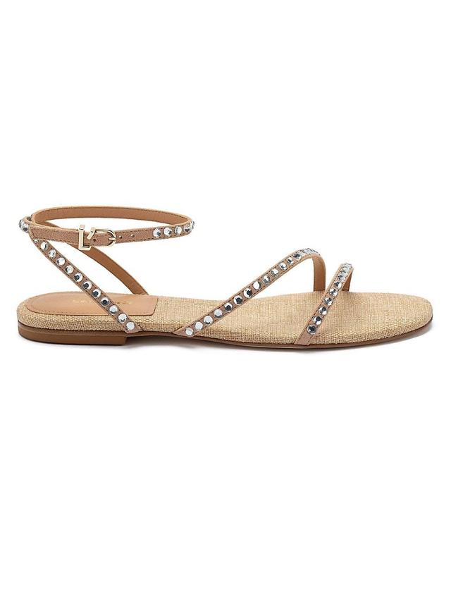 Womens Patmos Crystal-Embellished Suede Sandals Product Image