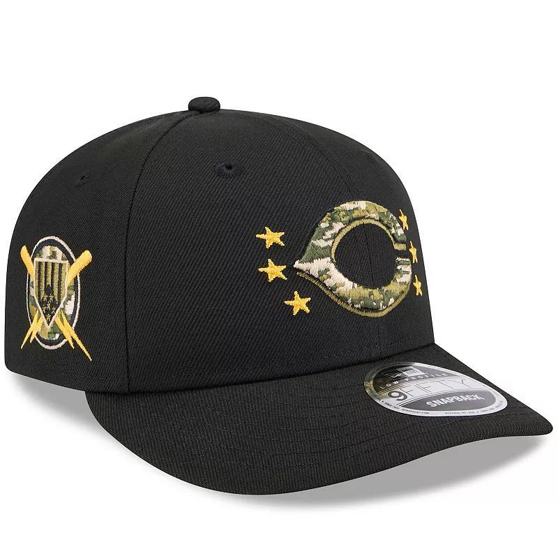 Mens New Era Black Cincinnati Reds 2024 Armed Forces Day Low Profile 9FIFTY Snapback Hat Product Image