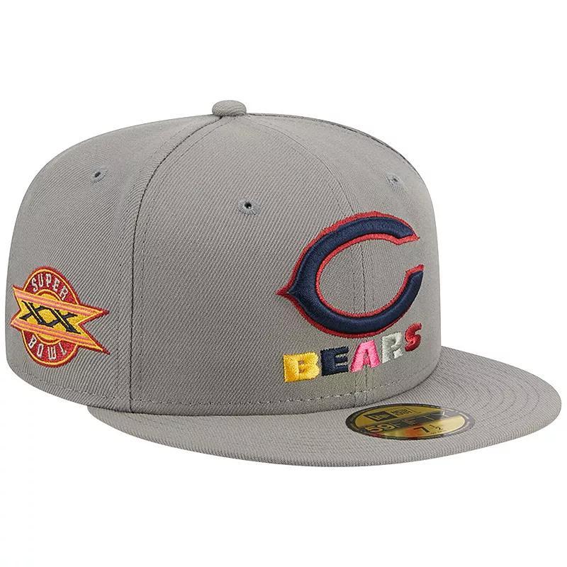 Mens New Era Gray Chicago Bears Color Pack 59FIFTY Fitted Hat Product Image