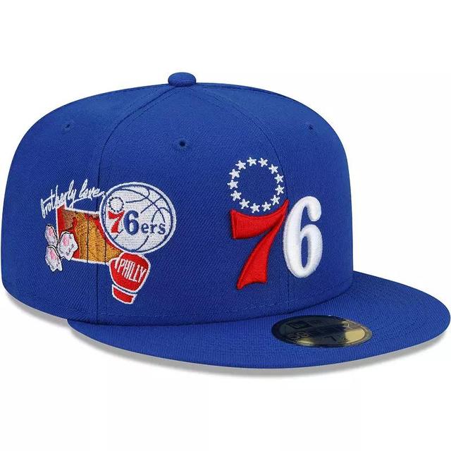 Mens New Era Royal Philadelphia 76ers City Cluster 59FIFTY Fitted Hat Product Image