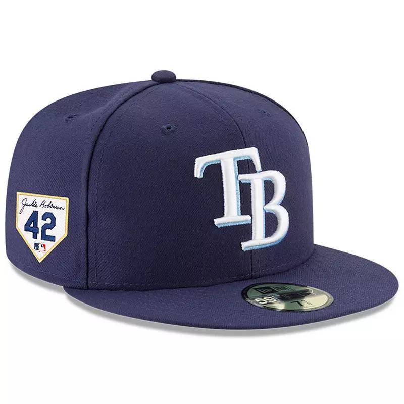 Mens New Era Navy Tampa Bay Rays 2024 Jackie Robinson Day 59FIFTY Fitted Hat RAY Blue Product Image