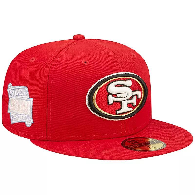 Mens New Era Scarlet San Francisco 49ers Super Bowl XXIV Pop Sweat 59FIFTY Fitted Hat Product Image