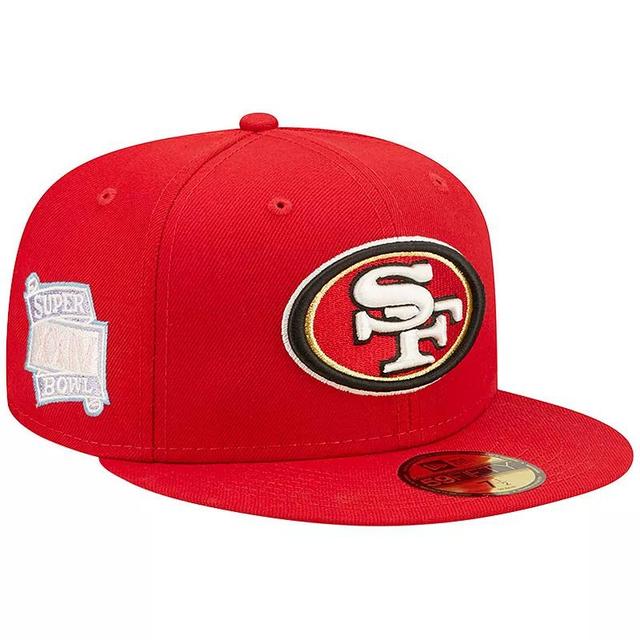 Mens New Era Scarlet San Francisco 49ers Super Bowl XXIV Pop Sweat 59FIFTY Fitted Hat Product Image