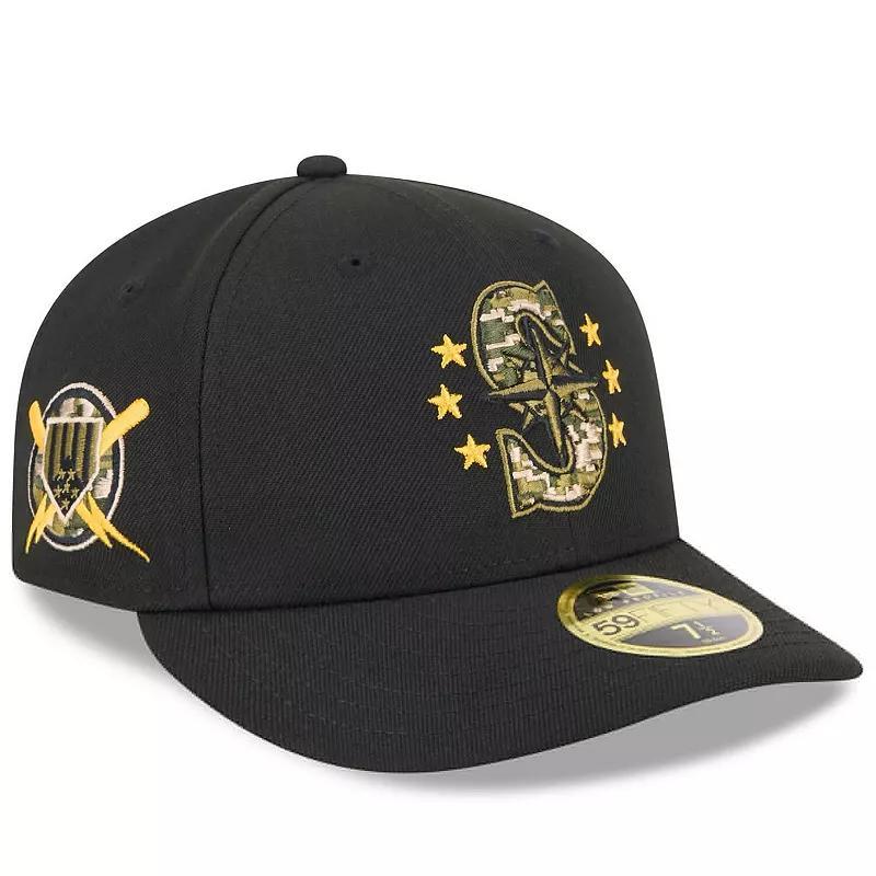 New Era Mens Black Seattle Mariners 2024 Armed Forces Day Low Profile 59FIFTY Fitted Hat Product Image